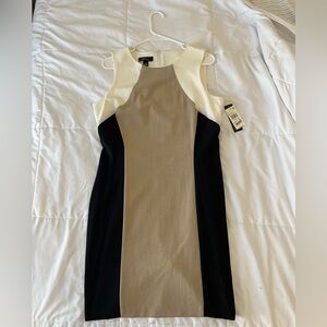 BCX Black and Cream Midi Dress NWT